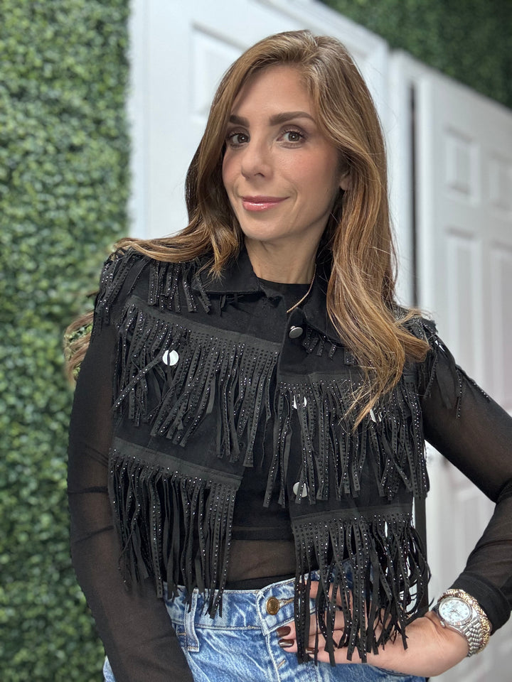 Crystals Fringes Vest