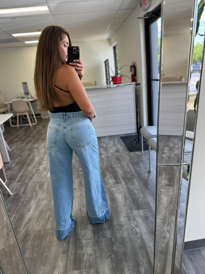 Denim Duo Flare Wide Leg