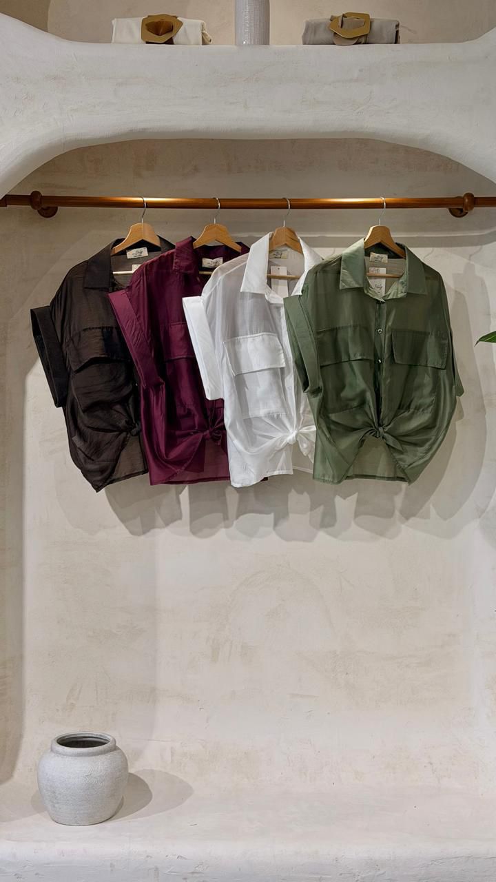 Italian Linen Tie-Front Shirt