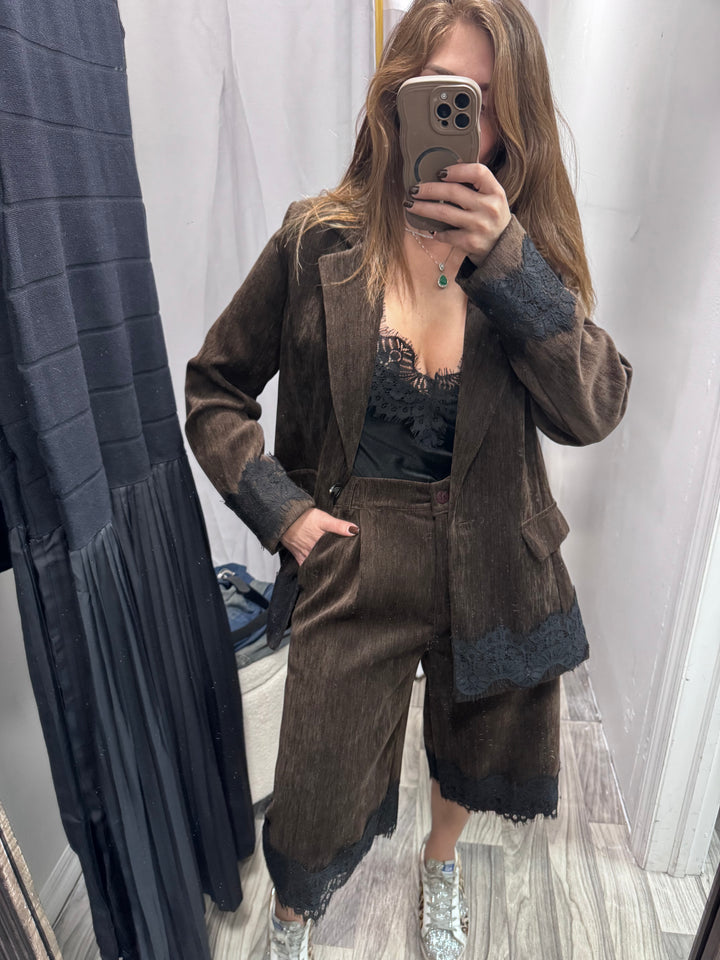 Velvet Noir Bermuda Set