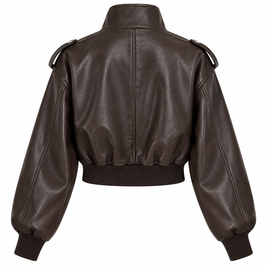 Bold Luxe Leather Bomber Jacket