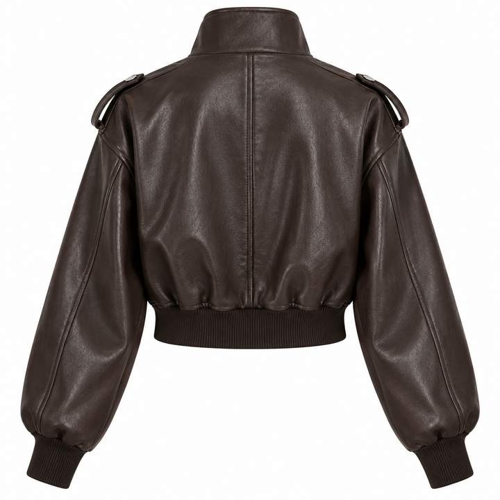 Bold Luxe Leather Bomber Jacket