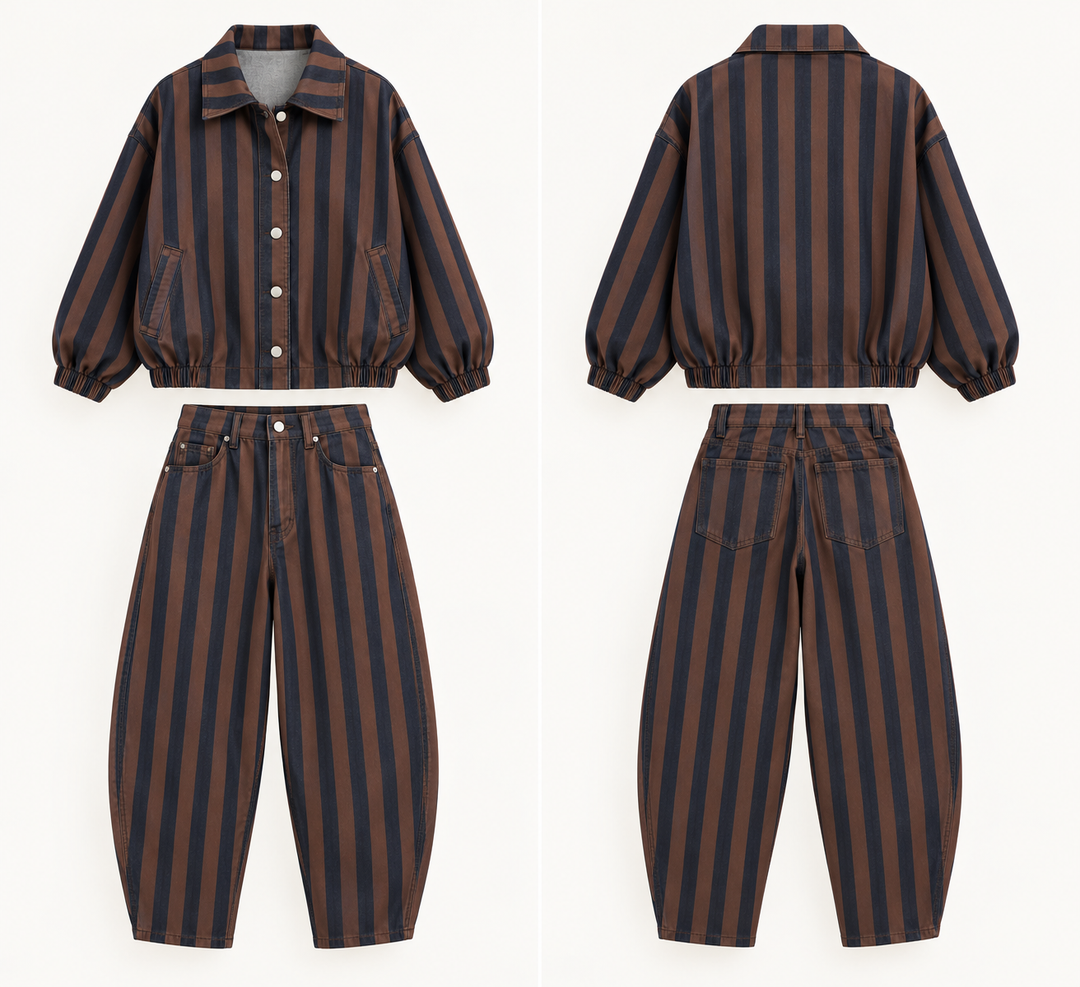 Milano Striped Denim Set