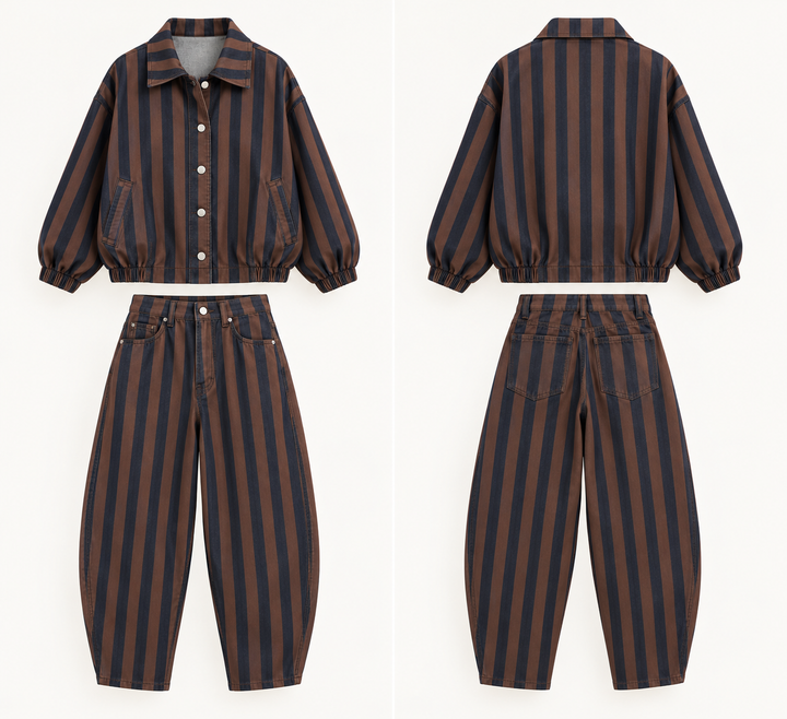 Milano Striped Denim Set