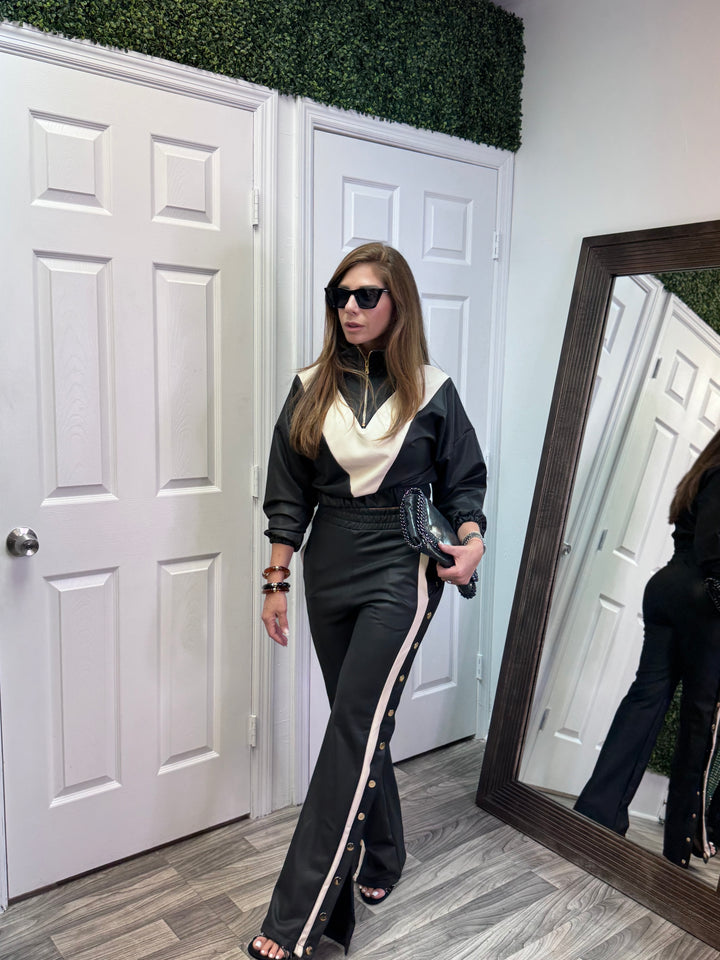 Black Faux Leather Set