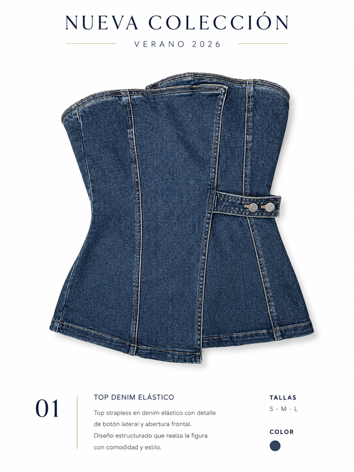 Denim Sculpt Top