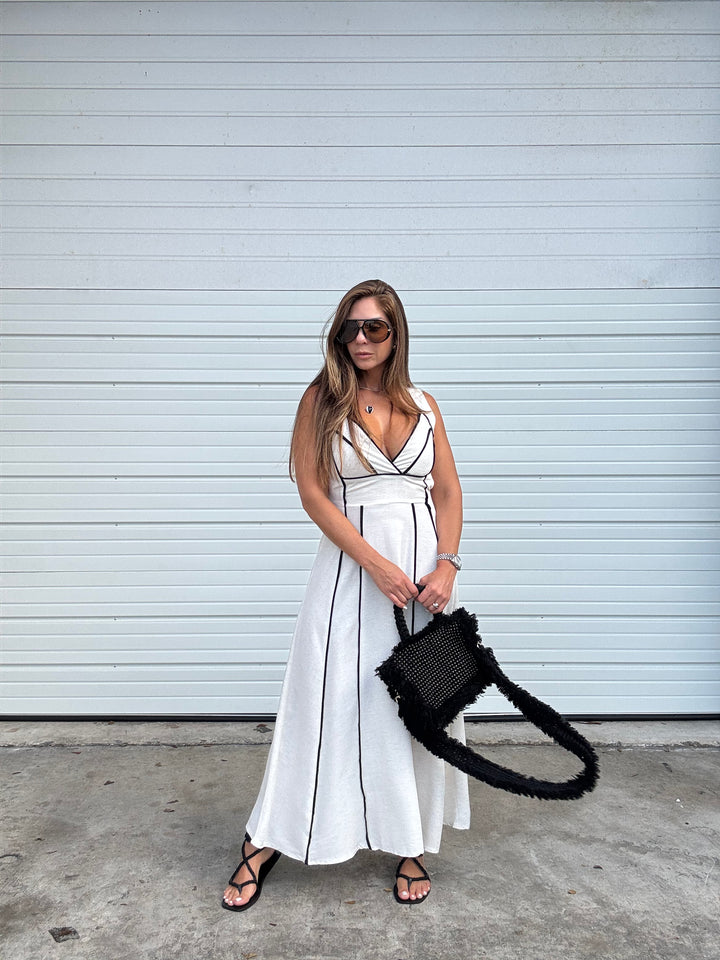 Mocha Lines Maxi Dress