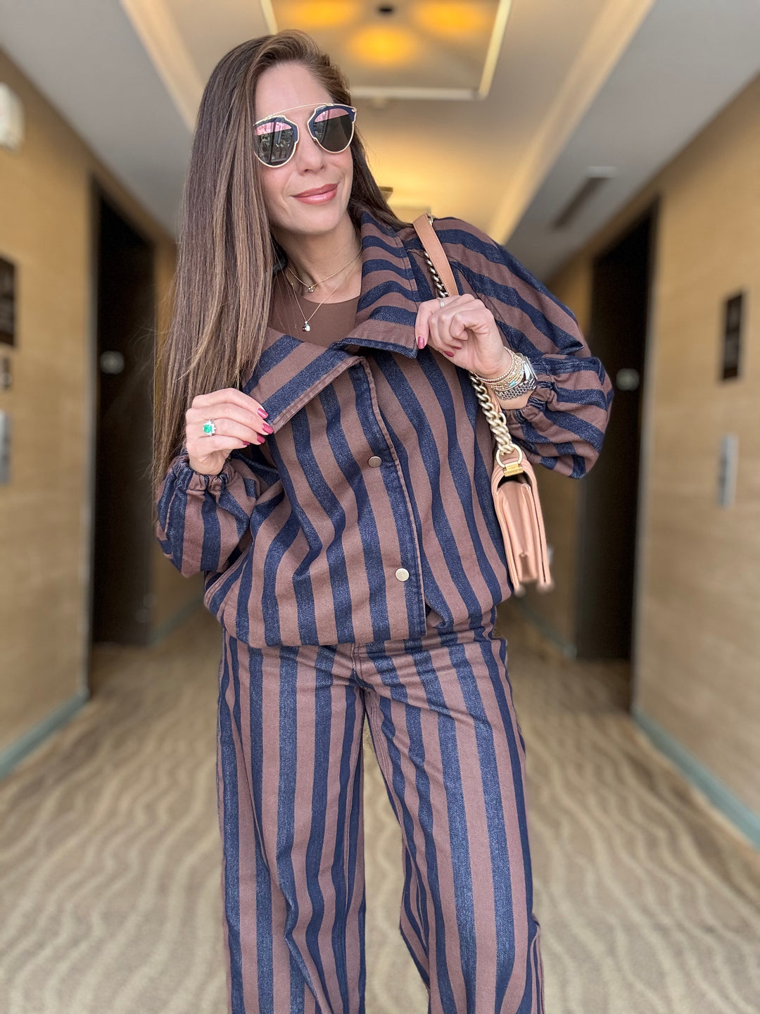 Milano Striped Denim Set