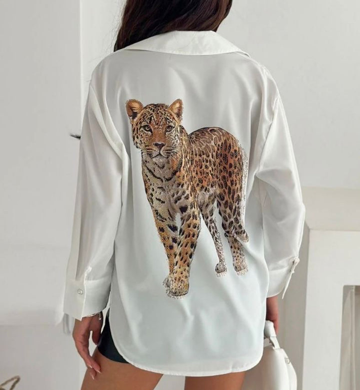 Leopard Crystal Blouse