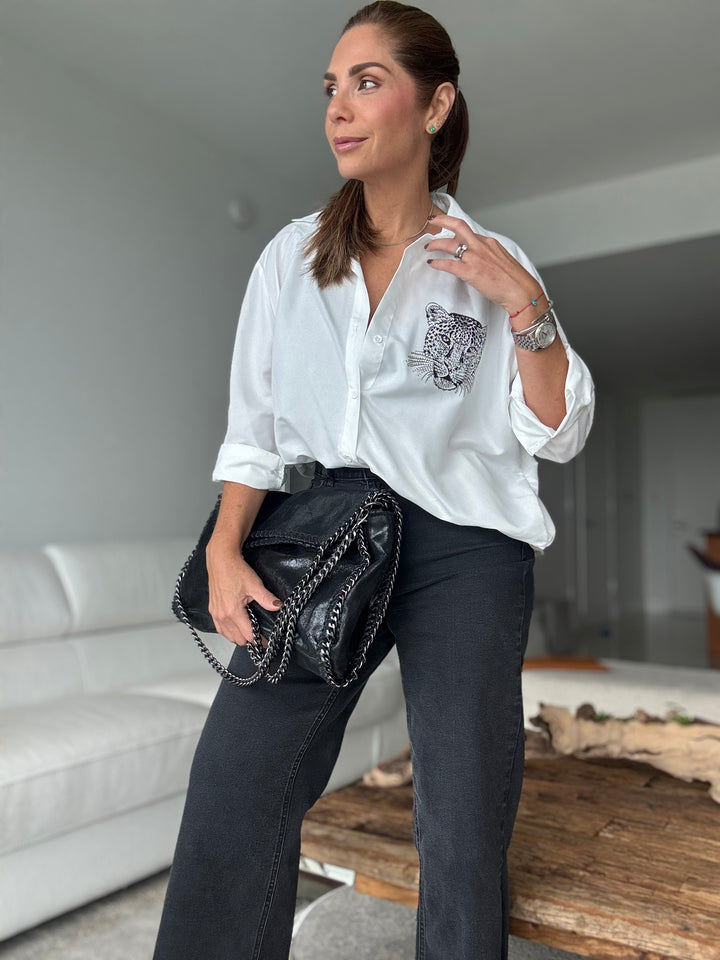Leopard Crystal Blouse
