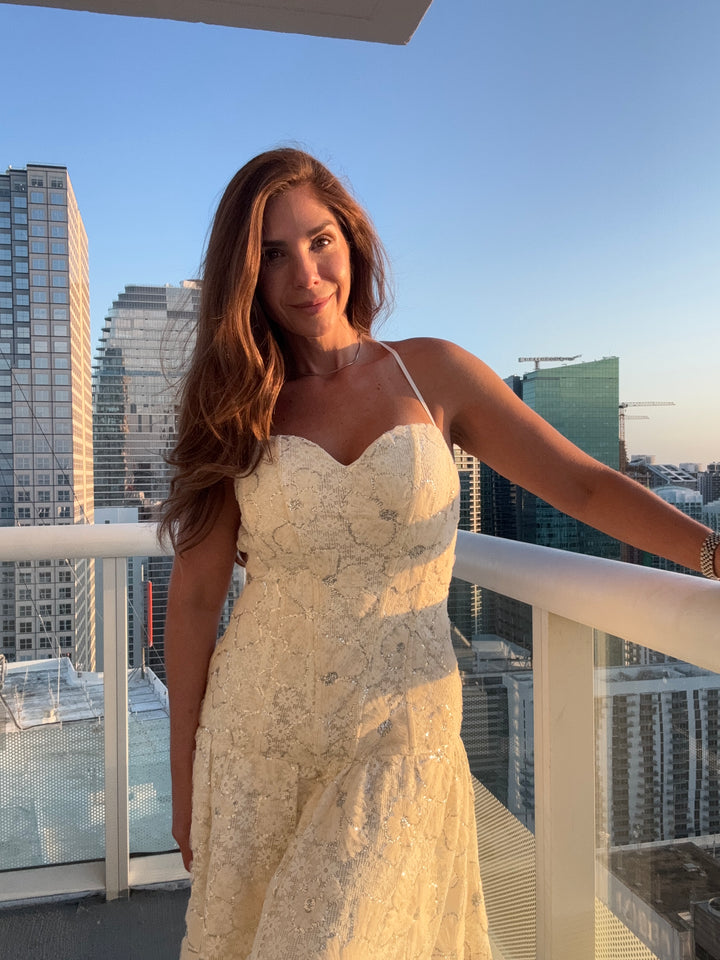 Ivory Bloom Lace Maxi Dress
