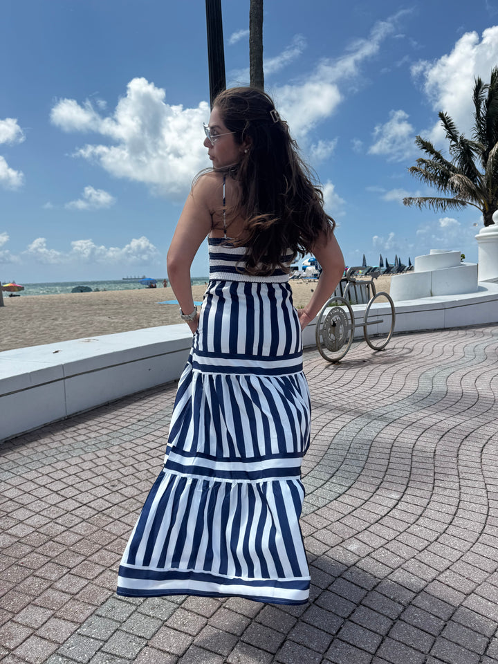 Santorini Stripe Maxi Dress