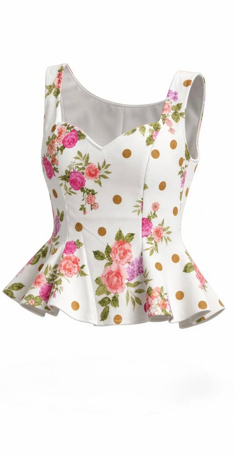 Floral Polka Dot Top