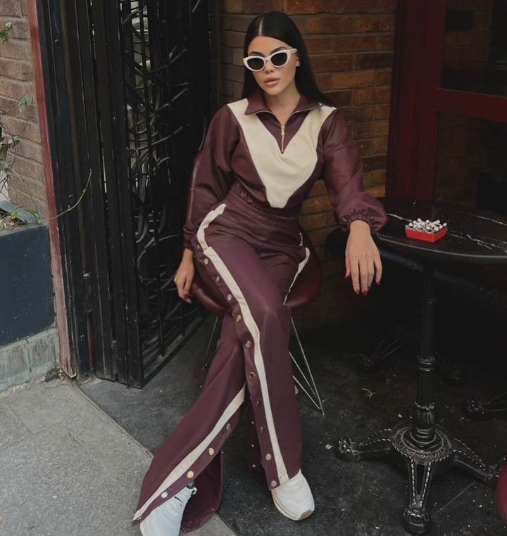 Black Faux Leather Set