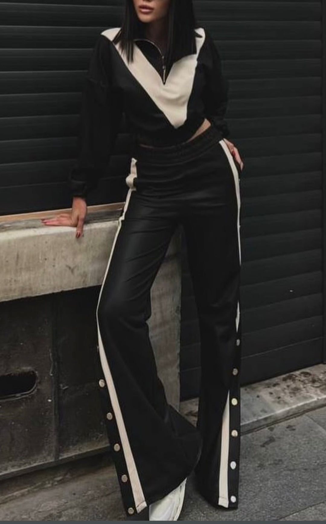 Black Faux Leather Set