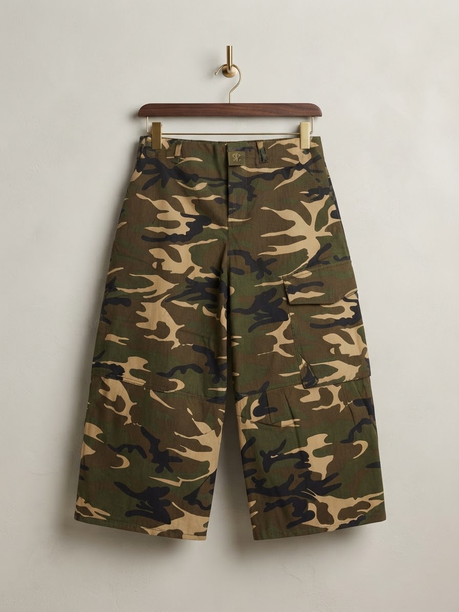Camo Barrel Capri Pants