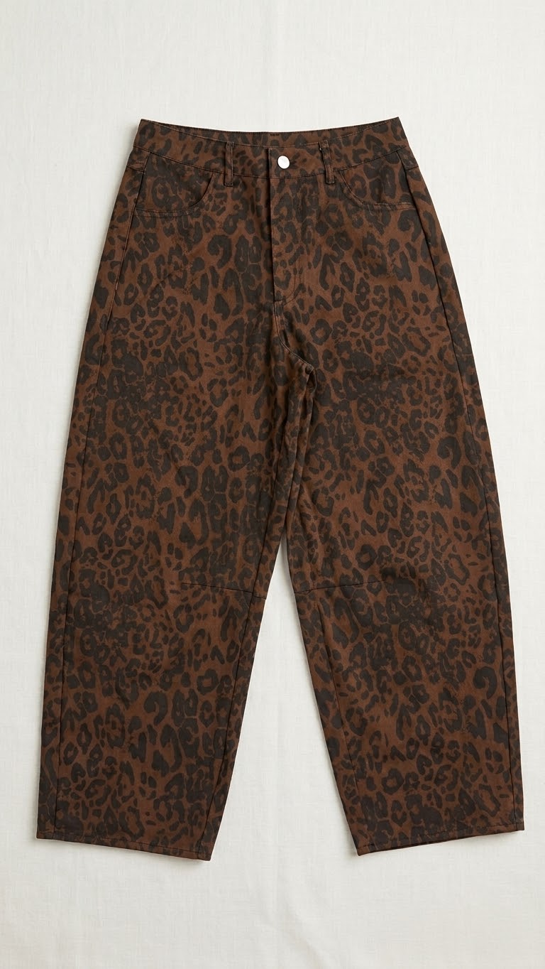 Leopard Barrel Pants
