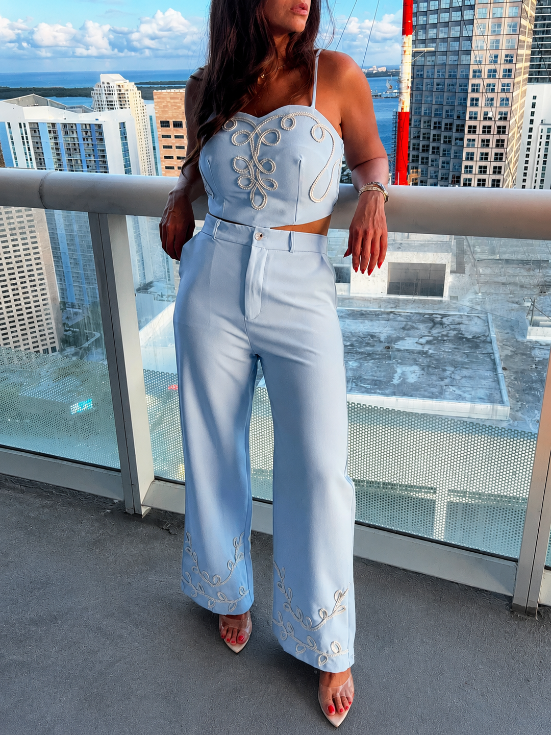 Blue Belle Embroidered Set