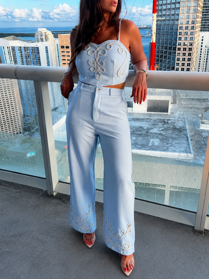 Blue Belle Embroidered Set