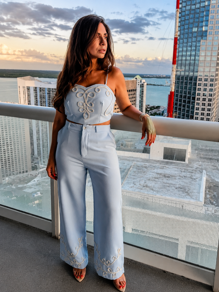 Blue Belle Embroidered Set